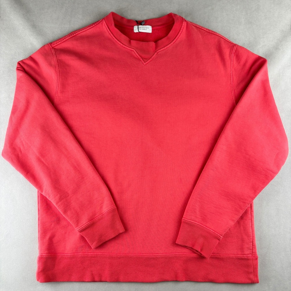 John Elliott Replica Crewneck Sweatshirt Washed Red Men 2 USA Made New Rare Read